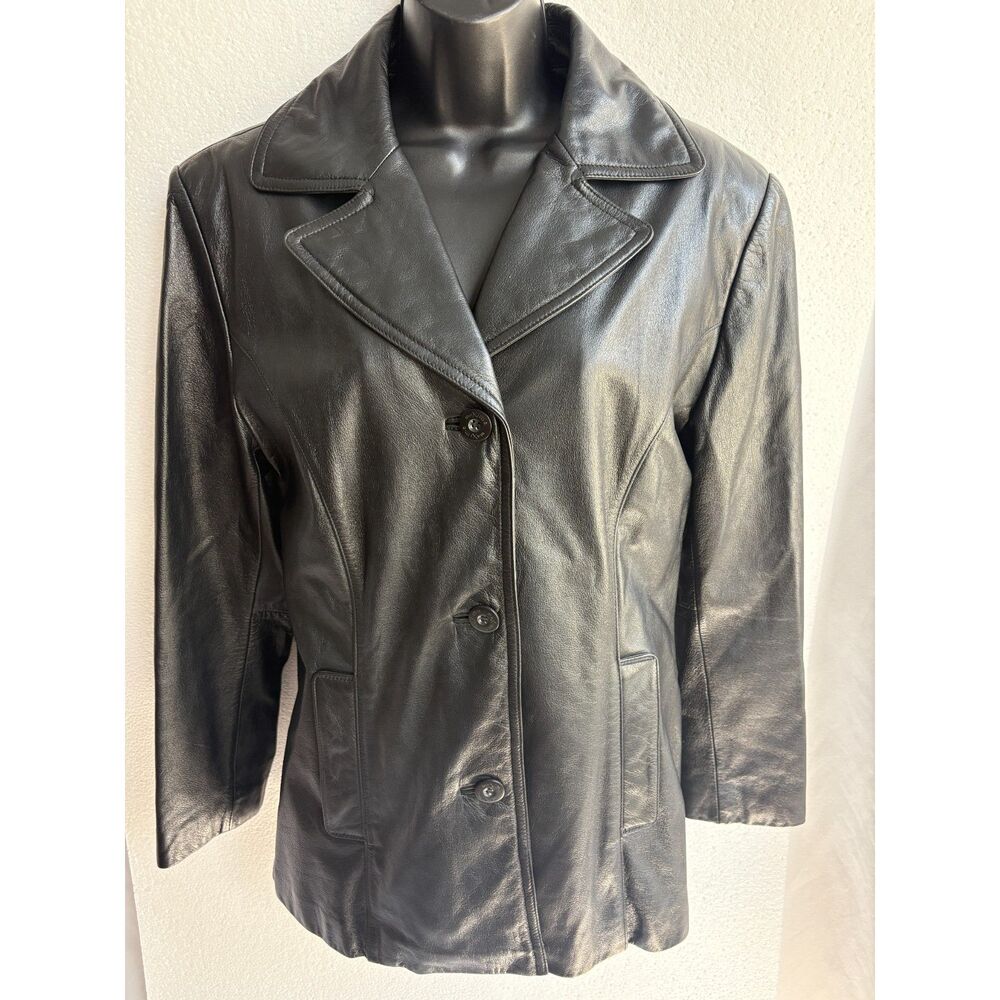 Vintage Maxima Wilsons Leather Jacket Black Retro Size M Moto Bike Classics